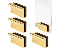 Set van 4 Glazen Deurgrepen, Aluminium Handgrepen voor Schuifdeuren en Meubels, Ideaal voor Keuken en Kast