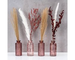 Set van 4 glazen vazen in roze tinten voor tafeldecoratie