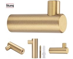 Set van 4 gouden wandhaken, L-vormige messing kapstok voor handdoeken en jassen