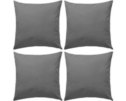 Set van 4 Grijze Buitenkussens 45x45 cm - Water- en UV-bestendig