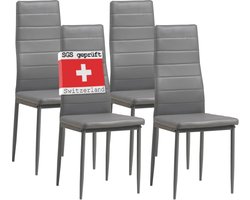 Set van 4 grijze eetkamerstoelen met moderne stijl