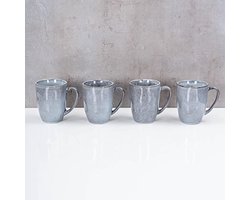 Set van 4 grijze koffiemokken 300 ml - Modern ontwerp voor elke keuken