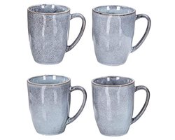 Set van 4 grijze koffiemokken 300 ml - Modern ontwerp voor elke keuken