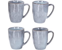 Set van 4 grijze koffiemokken, 300 ml - Modern ontwerp voor koffie en thee