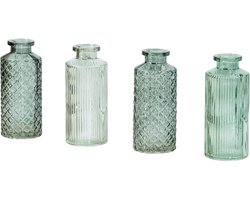 Set van 4 groene glazen vazen - Tafeldecoratie voor lente en bloemen