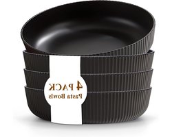Set van 4 grote pastaborden en soepborden van breukvast plastic, ideaal voor thuis, restaurant, camping en picknick, 1.1L capaciteit