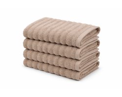 Set van 4 handdoeken - Beige - 50 x 90 cm - 500 g/m² - Zacht en absorberend