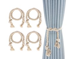 Set van 4 Handgeweven Gordijnhouders van Katoen voor Woonkamer, Slaapkamer en Kantoor Decoratie