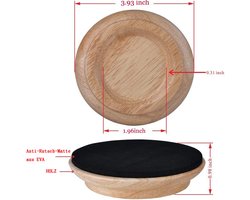 Set Van 4 Hardhouten Onderzetters Voor Piano Kruk - Met Vilt Onderkant Ter Bescherming Van De Vloer - Natuurlijke Houtkleur - Voorkomt Krassen En Geluid