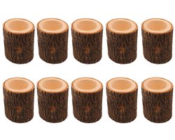 Set van 4 Houten Kaarsenhouders voor Planten en Decoratie