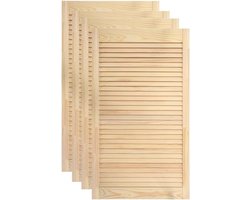 Set van 4 Houten Louvredeuren Massief Grenenhout voor Kasten en Meubels