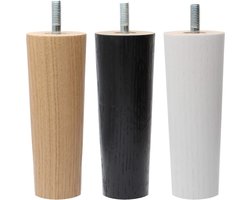 Set van 4 Houten Meubelpoten Eikenhout Massief 12 cm - IKEA Compatibel - Voor Bank, Kast of DIY Projecten