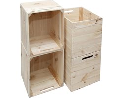 Set van 4 Houten Opbergboxen voor Rekken