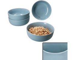 Set van 4 Jasper grijs-blauwe steengoed graankommen - 414219
