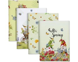 Set van 4 Katoenen Keukendoeken in Unieke Ontwerpen voor Veelzijdig Gebruik