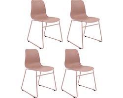 Set van 4 Kick eetkamerstoel Kiki - roze