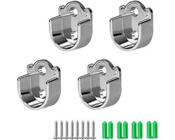 Set van 4 Kledingrails Houder voor Kast - 25mm Ronde Zink Legering Buizen - Ideaal voor Badkamer, Kledingkast, Slaapkamer en Keuken met Compleet Accessoires