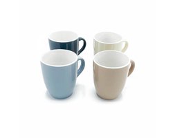 Set van 4 Kleurrijke Koffiemokken – 300 ml – Vaatwasserbestendig – Perfect voor Koffie, Thee & Cappuccino