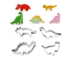 Set van 4 Koekjesvormen Dino RVS | Uitsteekvorm voor Koekjes Bakken