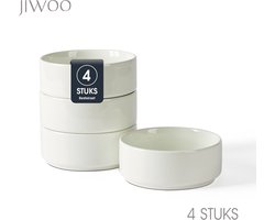 Set van 4 Kommen (Ø13,5cm / 510ml) Ontbijtkommen, Mueslikom, Soepkom, serviesset 4 persoons, Geschikt voor Restaurants, Horeca, Familiefeesten, Feest, Banketten en Picknicks, Magnetron-vaatwasserbestendig, Porselein