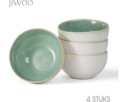 Set van 4 Kommen (Ø13,5cm / 580ml) Ontbijtkommen, Mueslikom, Soepkom, dubbel reactief glazuur, serviesset 4 persoons, Geschikt voor restaurants, familiefeesten, banketten en picknicks, Magnetron-vaatwasserbestendig, Keramiek