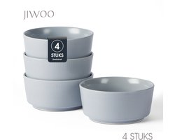 Set van 4 Kommen (Ø15,2cm / 870ml), Ontbijtkommen, Mueslikom, Soepkom, serviesset 4 persoons, Geschikt voor restaurants, Horeca, Feest, familiefeesten, banketten en picknicks, Magnetron-vaatwasserbestendig, Keramiek