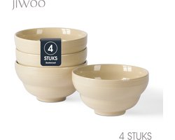Set van 4 Kommen (Ø15,3cm / 800ml) Ontbijtkommen, Mueslikom, Soepkom, serviesset 4 persoons, Geschikt voor Restaurants, Horeca, Familiefeesten, Feest, Banketten en Picknicks, Magnetron-vaatwasserbestendig, Porselein
