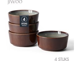 Set van 4 Kommen (Ø15,3cm / 848ml) Ontbijtkommen, Mueslikom, Soepkom, serviesset 4 persoons, Geschikt voor Restaurants, Horeca, Familiefeesten, Feest, Banketten en Picknicks, Magnetron-vaatwasserbestendig, Keramiek