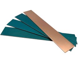 Set van 4 Koperen Platen 1x25x150mm voor Hobby en Sieraden