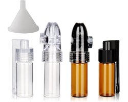 Set van 4 Kruidendispenser met Mini Trechter voor Buiten, Ideaal voor Kamperen en Koken, Handig en Compact Kruidenset