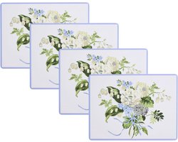 Set van 4 Kurken Placemats met Bloemprint - Hittebestendig en Duurzaam voor Keuken en Eettafel