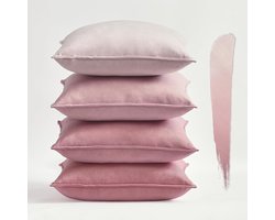 Set van 4 Kussenhoezen 45 x 45 cm - Zomer Sofa Bed - Kleurrijke Kussens - Zachte Kussenhoes 18 x 18 cm - Velvet Throw Pillow Case - Kussenhoes voor Woonkamer en Slaapkamer - Onzichtbare Rits - Set van 4