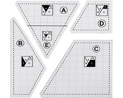 Set van 4 Linialen voor Patchwork Naaien - Ideaal voor Quilten, Meten en Snijden