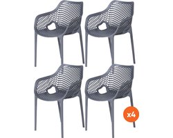 Set van 4 - Madino Air stapelbare stoel - Grijs
