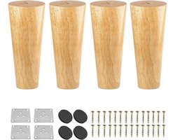 Set van 4 Massief Houten Meubelpoten 10 cm voor Kast, Bank en Bed