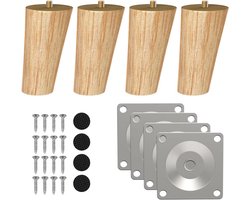 Set van 4 massief houten meubelpoten 10 cm voor kasten, banken en tafels