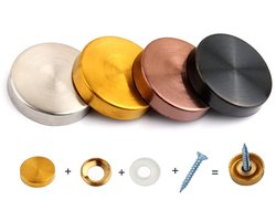 Set van 4 metalen afdekkapjes (zwart, 19x5 mm)