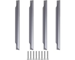Set van 4 meubelgrepen voor kasten en lades, grijze handgrepen met schroeven, 250mm lengte en 160mm afstand