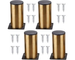 Set van 4 Meubelpoten 10cm - Gouden Aluminium Leggen voor Tafel - Kast - Sofa - Bureau - Robuuste Meubelpoten voor het Verhogen van Ladeblokken - Dressoirs en Kasten