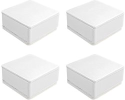 Set van 4 meubelverhogers - koolstofstaal - diameter 6 cm - bed- en meubelverhoger - zelfklevend - geschikt voor bank, kast - wit - vierkant - 3 cm verhoging