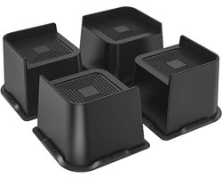 Set van 4 meubelverhogingen - 10/15/20 cm - voor bank en stoel - zwart - meubelverhoger met robuust design - kantoor en boekenkast verhoger - 2721,6 g draagkracht.