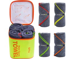 Set van 4 Microfibre Badhanddoeken - Sneldrogend en Super Absorberend voor Camping, Zwemmen en Sport