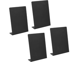Set van 4 Mini Zwarte Tafels voor Menu's - A5 Formaat, Ideaal voor Bruiloften, Verjaardagen en Restaurants