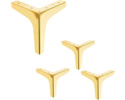 Set van 4 Moderne Driehoekige Metalen Meubelpoten Tafelpoten 17 cm Hoog Draagvermogen voor Bank Kast Tafel DIY Vervanging goud