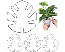 Set van 4 Monstera plantenstandaards - Plantenstandaards - Plantenstamstandaards - Plantenstandaards binnen - Anti-doorzakstandaards - Duurzame klimplantenstamstandaards - Monstera plantenstabiliserende standaards - Monstera groei - Zwart