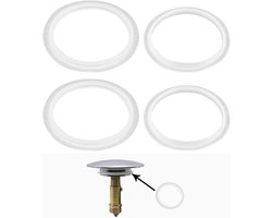 Set van 4 O-Ringen Rubberafdichtingen voor Badkamers, Vervangende Stopper voor Afvoerplug, Siliconen Sealing Rings voor Bad en Wastafel