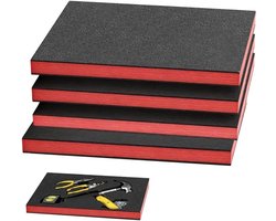 Set van 4 Op maat Geknipt Schuimrubber 40 x 30 x 2,5 cm voor Gereedschapskist - Polyethyleenschuim, Gereedschapinleg, Schuimrubber Plaat