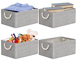 Set van 4 opbergdozen - Opvouwbare manden voor kleding, speelgoed en boeken - 40 x 30 x 20 cm