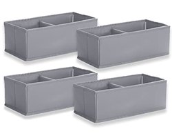 Set van 4 opbergdozen voor kledingkast - Organiseer je ruimte met opvouwbare stoffen kisten