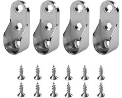 Set van 4 Ovalen Opberghouders voor Kasten, Ideaal voor Organisatie en Ruimtebesparing in Zilver